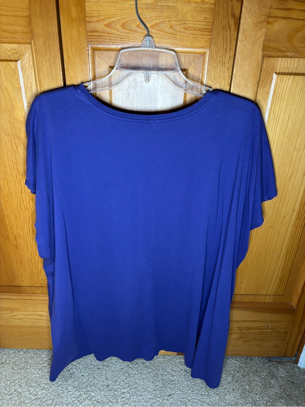 Eileen Fisher Relaxed V-Neck Tee in Purple - Picture 3 of 3